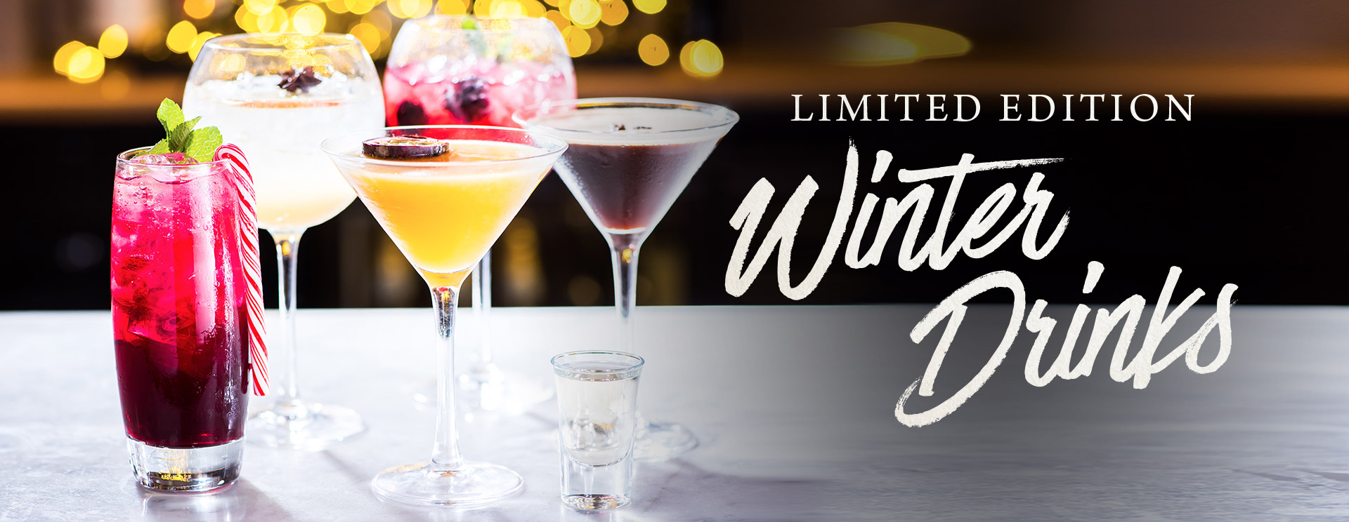 Winter cocktails and long drinks at The Rams Head